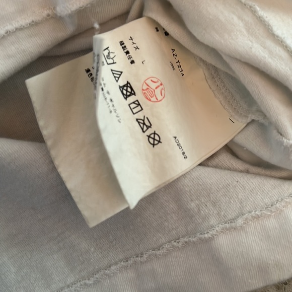 Comme Des Garçon Play Men’s Large White with Blue Polka Dot Heart Shirt - Picture 4 of 5